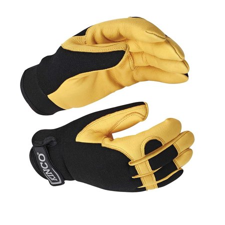 KINCO KincoPro Grain Deerskin & Synthetic Hybrid Gloves with Pull-Strap 101-XL